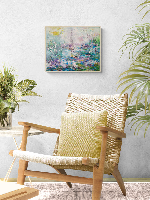 Roseninsel Raumbeispiel Bildgrröße 40 x 50 cm