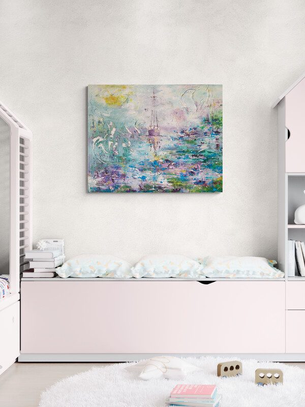 Roseninsel Raumbeispiel Bildgrröße 80 x 100 cm