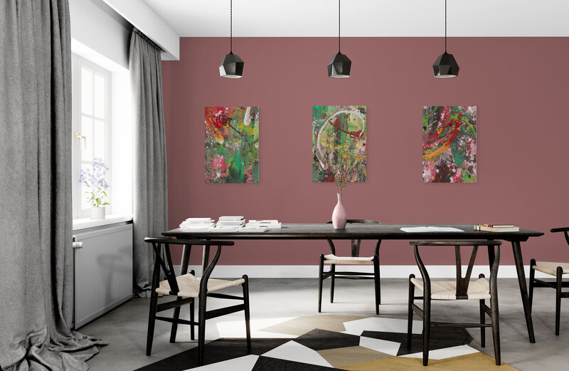 Crazy Jungle triptychon Raumbeispiel