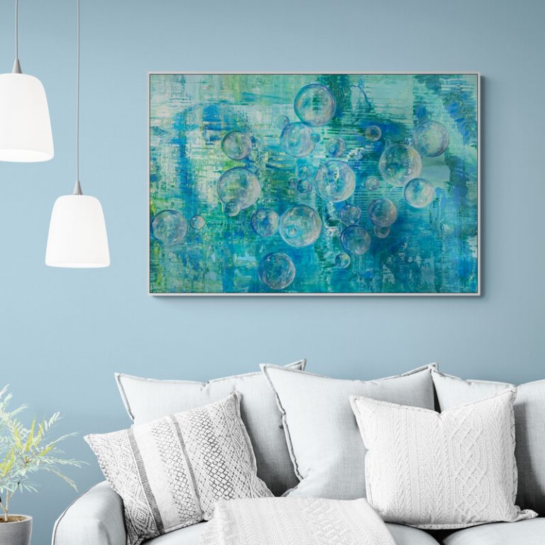 Aqua Bubble Dream - abstraktes Acrylgemälde in Blau - Ballons und Seifenblasen - Sandra Lederer - sanslart - Gengenbach - Ortenau - Offenburg - ARTist Gengenbach/Obernai