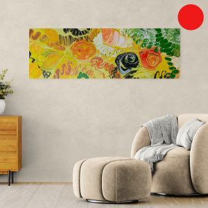 Metamorphose - abstraktes Acrylgemälde in Grün, Orange, Gelb, Schwarz und Weiß - Herzgewitter und Tagträume - Sandra Lederer - sanslart - Gengenbach, Ortenau, Offenburg, ARTist Gengenbach/Obernai
