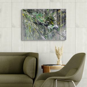 Explosion - abstraktes Acrylgemälde in Grün, Gelb, Schwarz und Weiß - Herzgewitter und Tagträume - Sandra Lederer - sanslart - Gengenbach, Ortenau, Offenburg, ARTist Gengenbach/Obernai