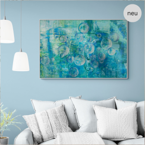 Aqua Bubble Dream - abstraktes Acrylgemälde in Blau - Ballons und Seifenblasen - Sandra Lederer - sanslart - Gengenbach - Ortenau - Offenburg - ARTist Gengenbach/Obernai